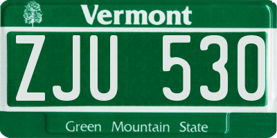 VT license plate ZJU530