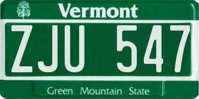 VT license plate ZJU547