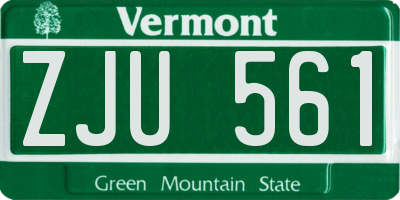 VT license plate ZJU561