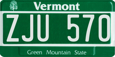 VT license plate ZJU570