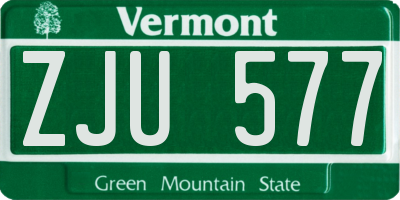 VT license plate ZJU577