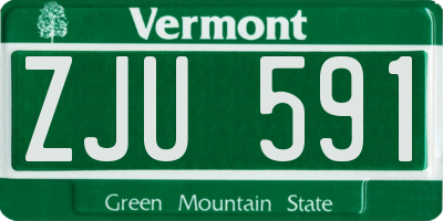 VT license plate ZJU591