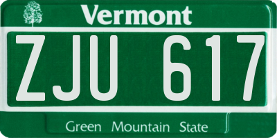VT license plate ZJU617