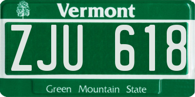 VT license plate ZJU618