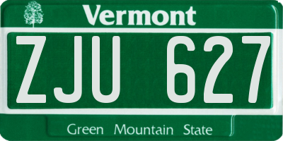 VT license plate ZJU627