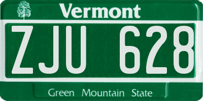 VT license plate ZJU628