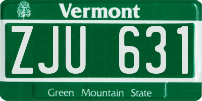 VT license plate ZJU631