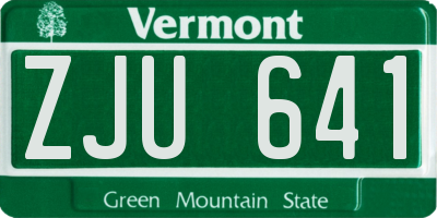 VT license plate ZJU641