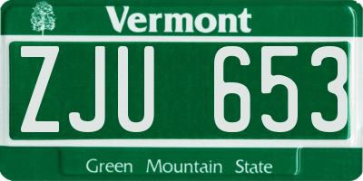 VT license plate ZJU653