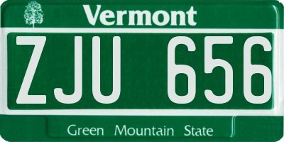 VT license plate ZJU656