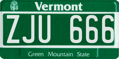 VT license plate ZJU666