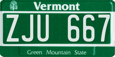 VT license plate ZJU667