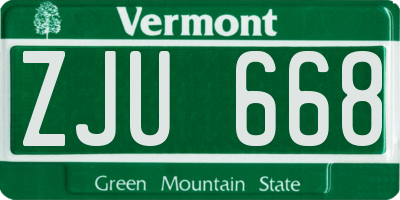 VT license plate ZJU668
