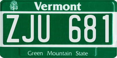 VT license plate ZJU681