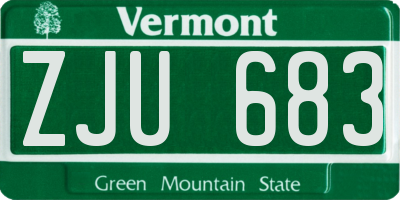 VT license plate ZJU683