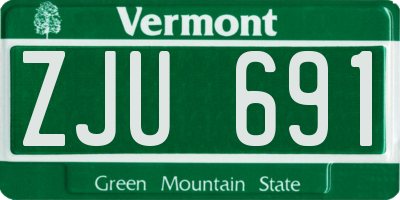 VT license plate ZJU691