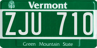 VT license plate ZJU710
