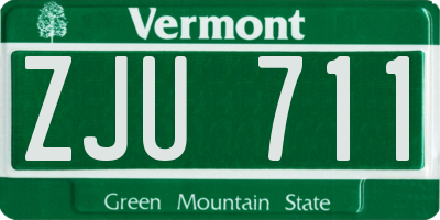 VT license plate ZJU711
