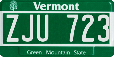 VT license plate ZJU723