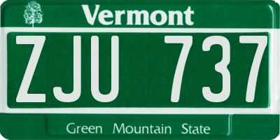 VT license plate ZJU737