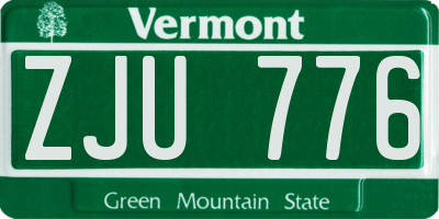 VT license plate ZJU776