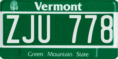 VT license plate ZJU778