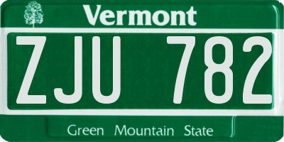 VT license plate ZJU782