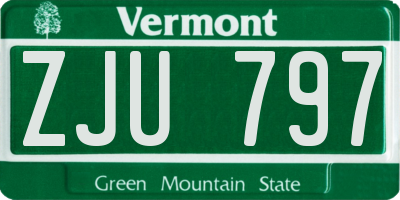 VT license plate ZJU797