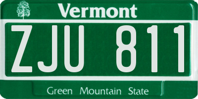 VT license plate ZJU811