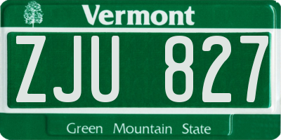 VT license plate ZJU827