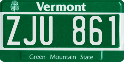 VT license plate ZJU861