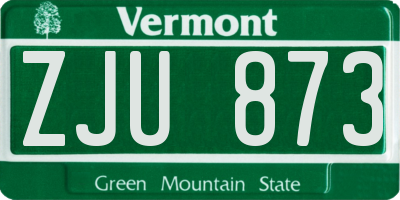 VT license plate ZJU873