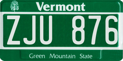VT license plate ZJU876