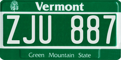 VT license plate ZJU887