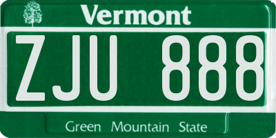 VT license plate ZJU888