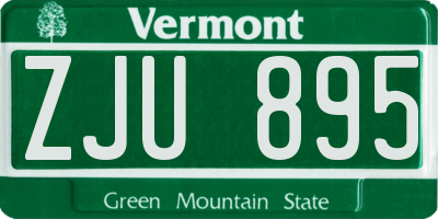 VT license plate ZJU895