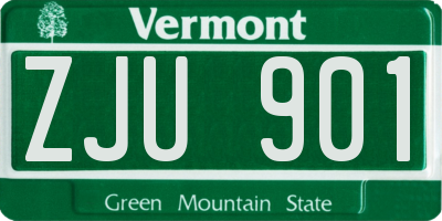 VT license plate ZJU901