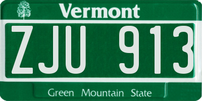 VT license plate ZJU913