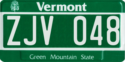 VT license plate ZJV048