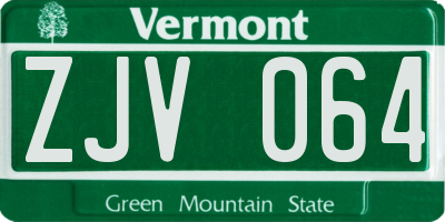 VT license plate ZJV064