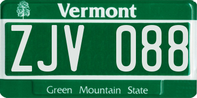 VT license plate ZJV088