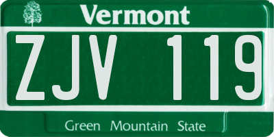VT license plate ZJV119