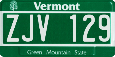 VT license plate ZJV129