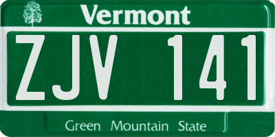 VT license plate ZJV141
