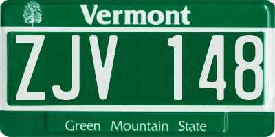 VT license plate ZJV148