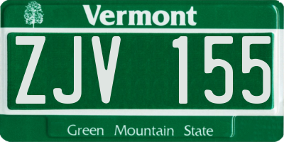 VT license plate ZJV155