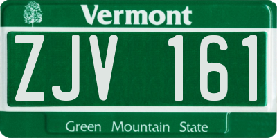 VT license plate ZJV161