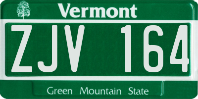 VT license plate ZJV164