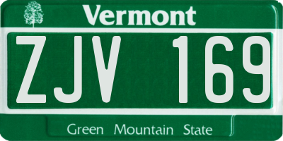 VT license plate ZJV169
