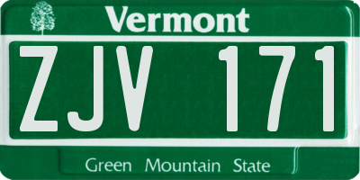 VT license plate ZJV171